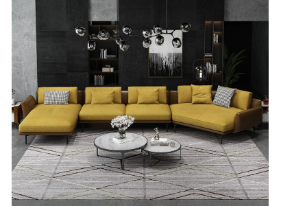 Hoekbank L-vorm Woonlandschap Bank Bank Bekleding Hoek Set Leren Banken Nieuw