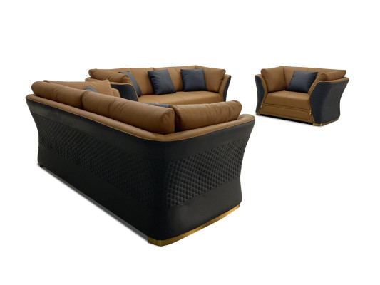 Sofaset van 3 1-zitsbanken, modern ontwerp, gestoffeerde banken, bankstel modern.