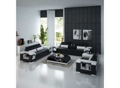 Leren bank Bankbank Soffaset 321 Set Ontwerp Moderne bank usb Zitterbanken