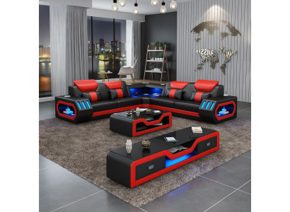 L Vorm Designer Woonlandschap Gestoffeerde Hoekbank Hoekbank Bank Bank Hoek Led