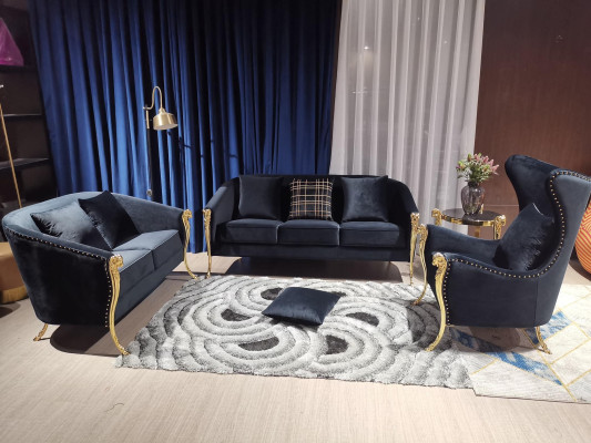 Sofagroep 3-zits Set Design Bankstellen Gestoffeerde Bankstellen Textiel Relax Moderne