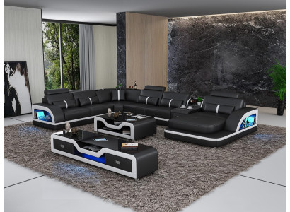Eckbank leren bankontwerp hoekbank luxe woonlandschap leunbank bankbekleding