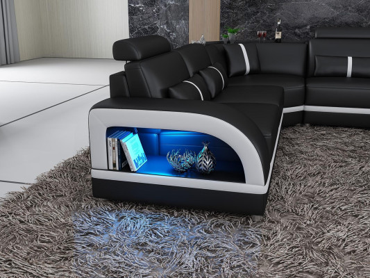 Eckbank leren bankontwerp hoekbank luxe woonlandschap leunbank bankbekleding