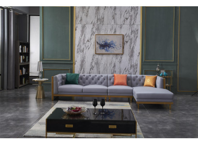 Woonlandschap hoekbank L-vorm bank stoel bekleding set suite bank luxe meubelen