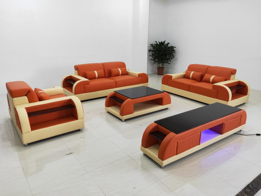 Sofaset van 3 2 1 zitsbank salontafel dressoir set modern design 5-delig.
