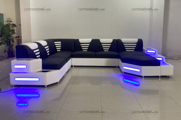 Ontwerp Moderne Bank Bank Hoekbank U-vorm leren bank Woonlandschap Hoekbank