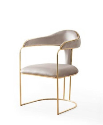 Modern ontwerp Metalen vrijetijdsstoel Nieuwe gestoffeerde stoelen, grijs Moderne nieuwe stoel