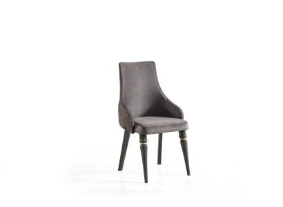 Luxe fauteuil, design stoelen, design fauteuil, houten gestoffeerde stoel, grijs.