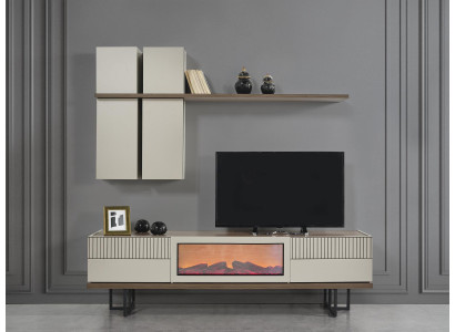 Woonwand dressoir met elektrische open haard kast tv standaard rtv woonwanden console