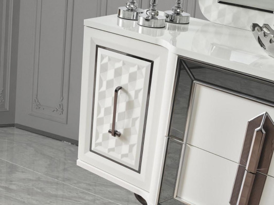 Sideboard Wit dressoir Console tafel Spiegel 2-delig Dressoirs Sideboards