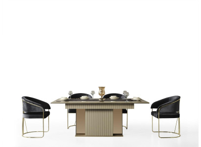 Luxe eettafels metalen eettafel ontwerp tafel Italiaanse meubels eetkamer.
