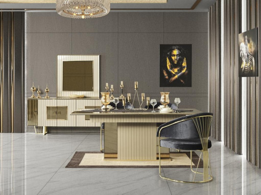 Luxe eettafels metalen eettafel ontwerp tafel Italiaanse meubels eetkamer.