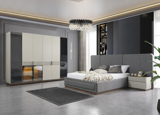 Ontwerpbed van stof Luxe bedden Slaapkamermeubilair Inrichting Tweepersoonsbed
