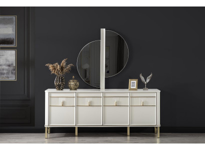 Beige dressoir houten kast dressoir commodes console meubels xxl groot