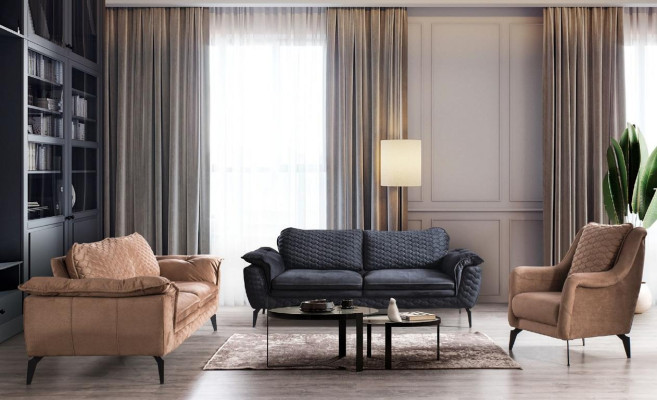 Bank 3-zits grijs Banken Stijl Luxe Woonkamer Bank Ontwerp Bekledingsstof