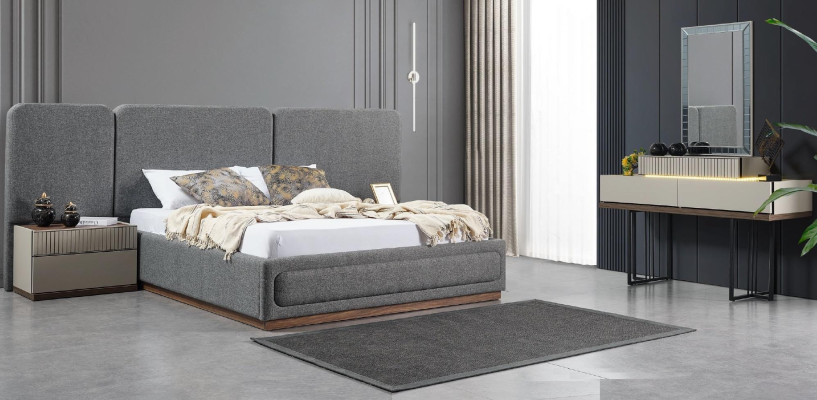 Bed 2x Nachtkastjes Kaptafel Luxe designmeubelen Beddengoedset 4-delig