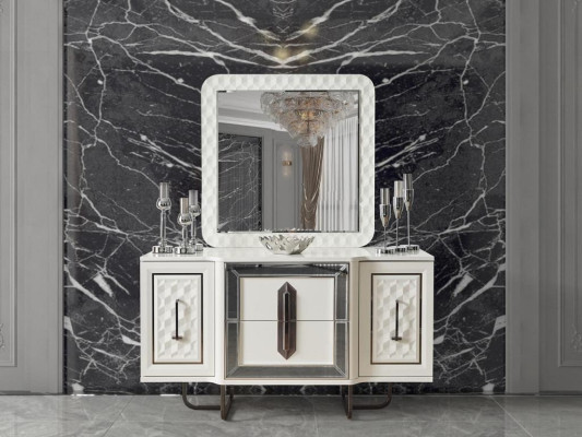 Slaapkamer Bed 2x Nachtkastjes + Commode Set Compleet Design Meubilair 4-delig