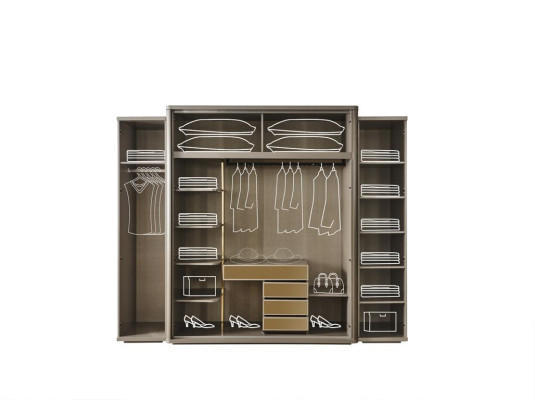 Slaapkamer 2 Nachtkastjes + Bed + Kledingkast 3-dlg. Complete meubel set.