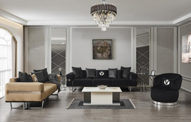 Woonkamer Bank Bankstel Bankstel Slaapbanken xxl Design Bank 4-zits Textiel Groot Nieuw