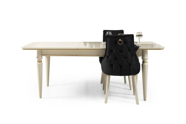Compleet set eettafel 4x stoelen eetkamerset eetgroep houten tafels 5-delig