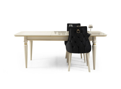 Compleet set eettafel 4x stoelen eetkamerset eetgroep houten tafels 5-delig