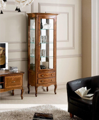 Meubel Glazen kast Vitrine Hout Vitrines Glas Kast Kasten Planken Italië