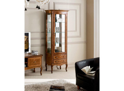 Meubel Glazen kast Vitrine Hout Vitrines Glas Kast Kasten Planken Italië
