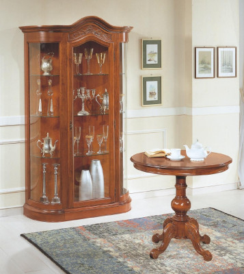 Woonkamertafel set met vitrinekast glazen kast dressoir compleet 2-delig. Nieuw