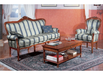 Klassiek bankstel bank 3+1 zits bank banken Italiaanse meubels textiel