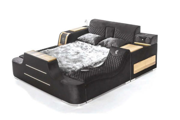 Luxe bed met massagestoel Multifunctioneel bed Luxe textielbekleding