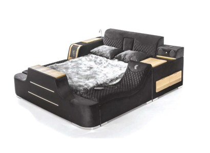 Luxe bed met massagestoel Multifunctioneel bed Luxe textielbekleding