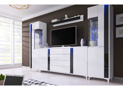 Hoogglans woonkamer kastenwand woonkamerkast vitrine dressoir woonkamerwanden.