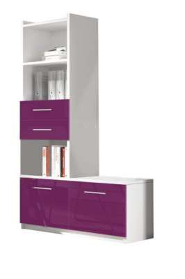 Lila Slaapkamer Jeugdkamerset Modern Kledingkast Tafel 5-delig.