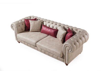 Moderne gestoffeerde bankstellen Designbank Driedubbele zitplaats Nieuw Designer bankstel 3-zits