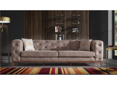 Sofa bank 3-zits bekleding woonkamer banken designmeubilair Taupe luxe
