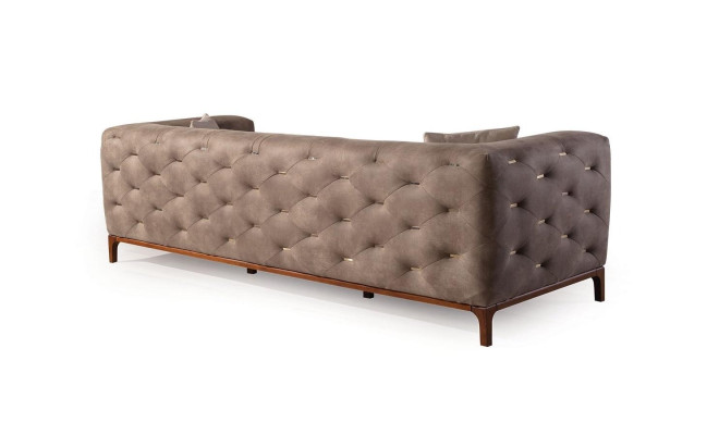 Sofa bank 3-zits bekleding woonkamer banken designmeubilair Taupe luxe