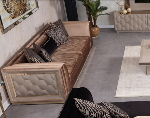 Bank 3-zits bank Houten meubel Woonkamer meubels Bankstellen Italiaanse stijl