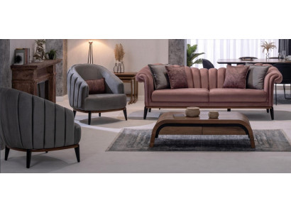 Sofa set 3-zits set Ontwerp bank Beklede banken Moderne set