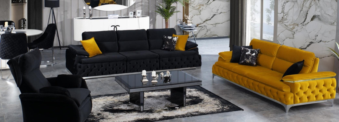 Sofaset 3+3 zits set Designbanken Beklede Banken Stof Relax