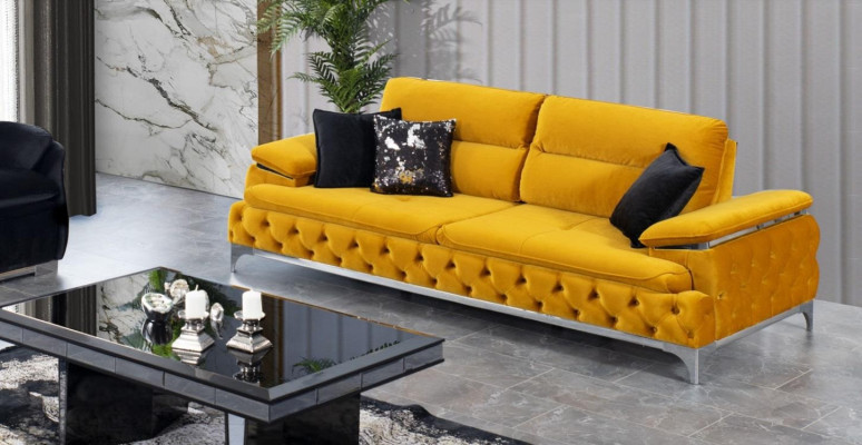Bankstel 3+3+1-zitterbank Sofa Bankbekleding Bankstel Stoffenbank
