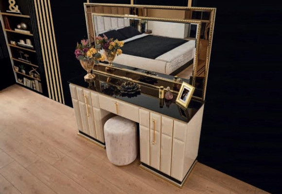 Kaptafel commode met spiegel console commodes slaapkamer 2-delig.