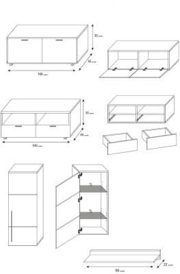 Hoogglans woonkamer wandkast woonkamer kast vitrine dressoir