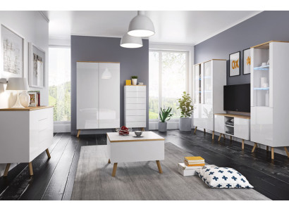 Hoogglans woonwand wandmeubel woonkamer RTV vitrine dressoir