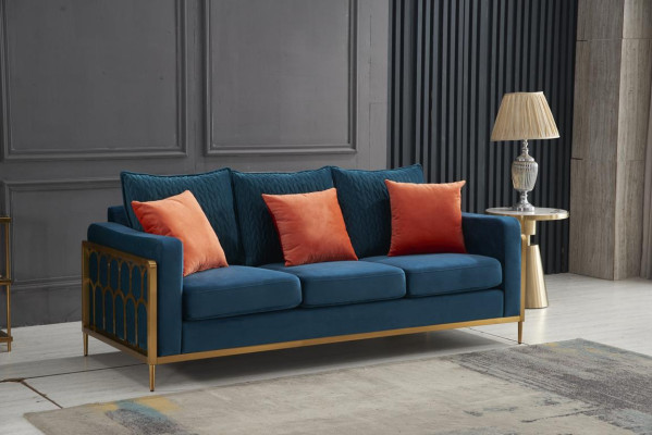 Driepersoonsbank Gestoffeerde Bank Ontwerp 3-zits Bankstel Woonkamer Meubels Beige