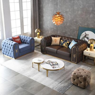 Dries-zits design bank 3-zits relaxbank gestoffeerde bank zit Chesterfield nieuw.