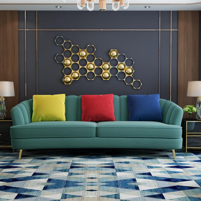 Bank Fluweel Textiel Woonkamer Bank Banken Klassiek Driepersoons xl Bekleding