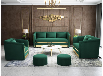 Sofaset 3+2+1 zitsbank Leren bankstel Woonlandschap Set Ontwerp