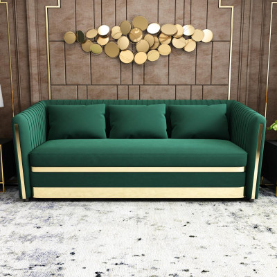 Groene roestvrijstalen bankstel 3+2 bekleding woonkamer banken