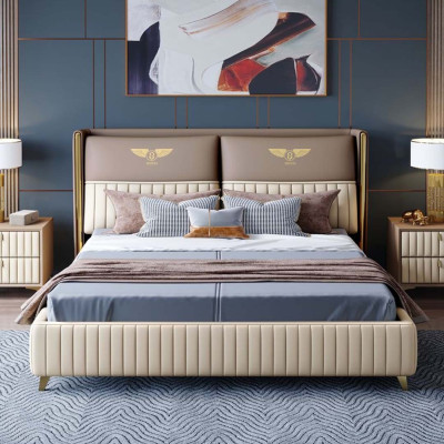 Bed 3 delig. Slaapkamer Set Ontwerp Modern Luxe Slaapkamer Nachtkastje