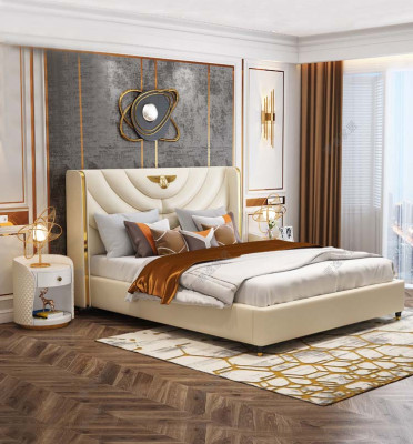 Houten designbed Dubbele luxe huwelijks hotel Modern frame Slaapkamer